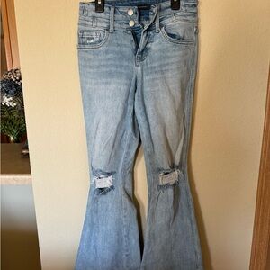 Flying monkey distressed flare jeans